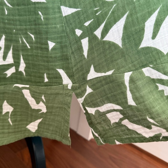 Sea Level Swim Australia Women’s Retreat Green and White Leaf Pattern Sun Dress - Picture 4 of 10